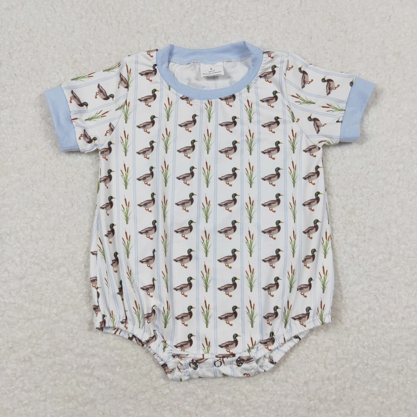 duck print baby boy bubble infant clothes