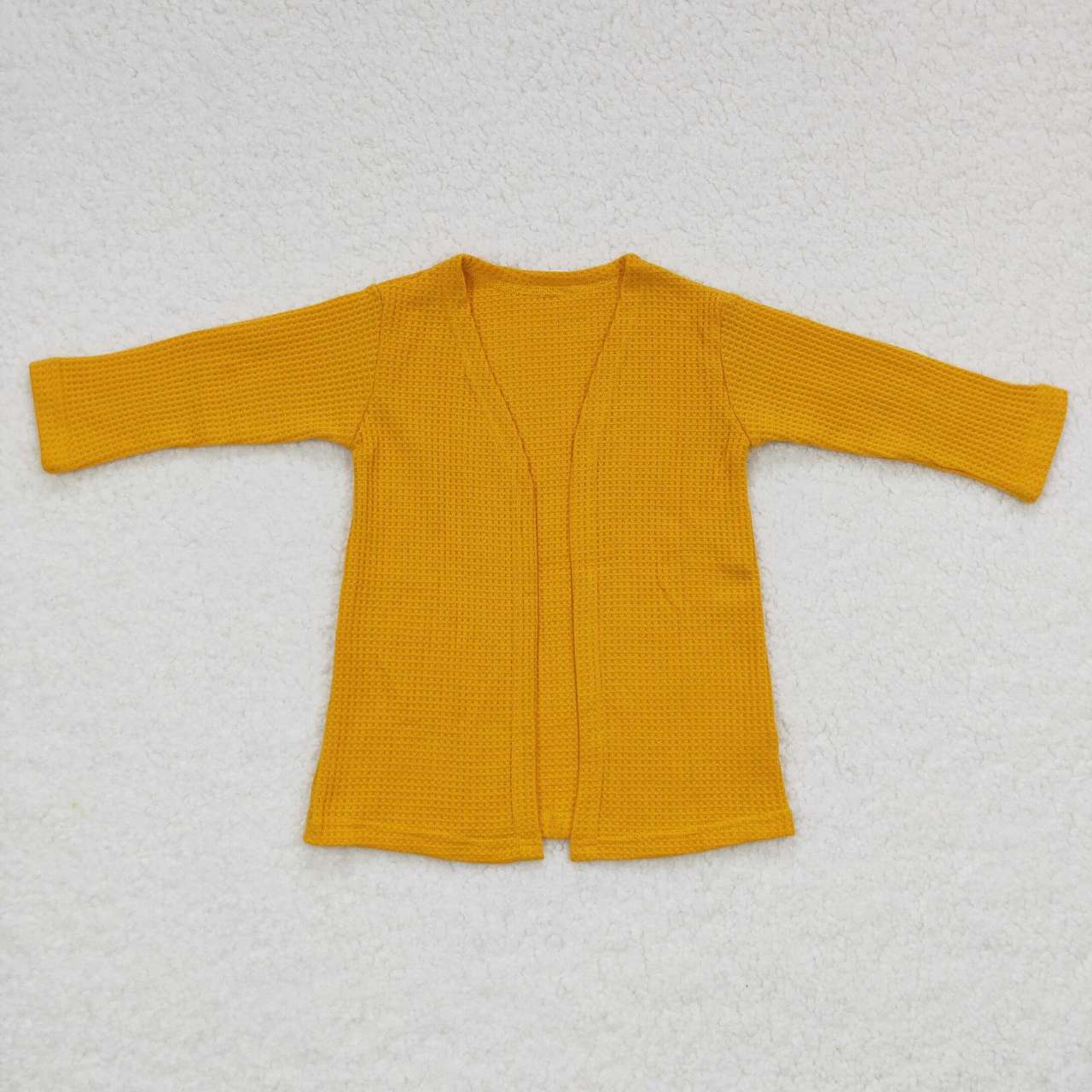 Mustard Waffle cotton cardigan