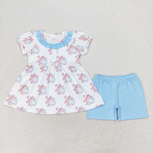 bird nest print girl summer set