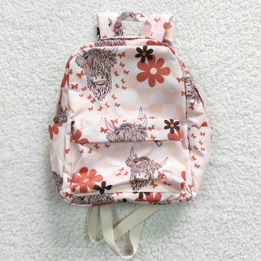 western child bag backpack highlamd cow print