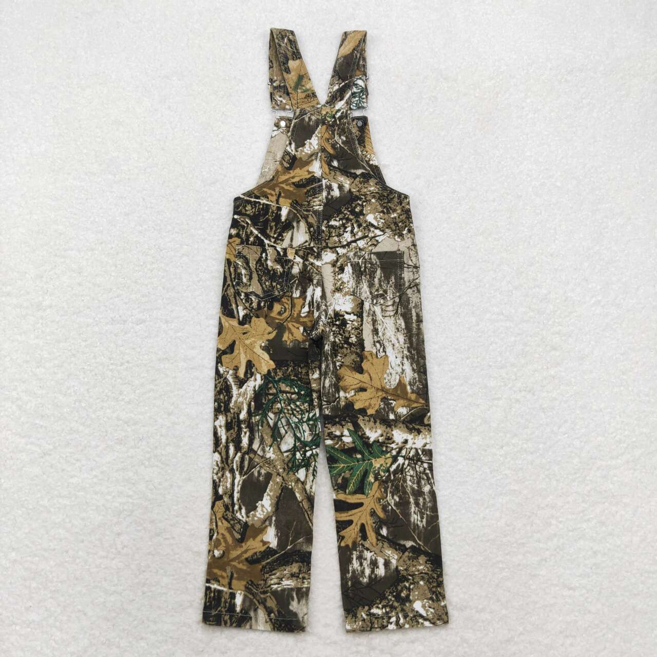 kids camo denim overalls