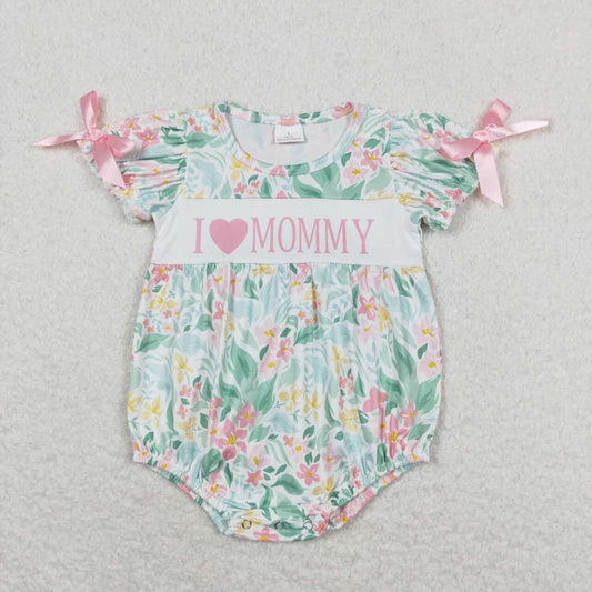 floral i love mommy bubble mother's day baby clothes