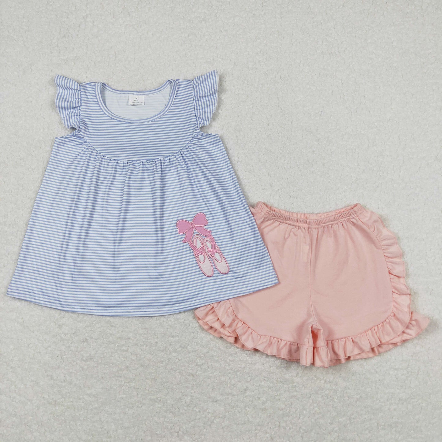 ballet embroidery ruffle shorts set toddler girls clothing