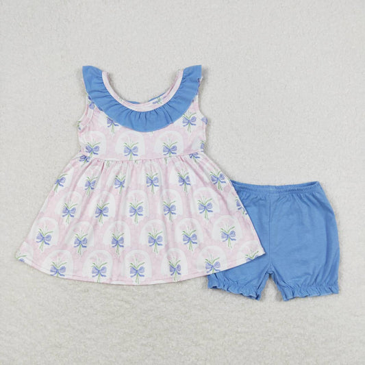 baby girl clothes bow flower bloomer set