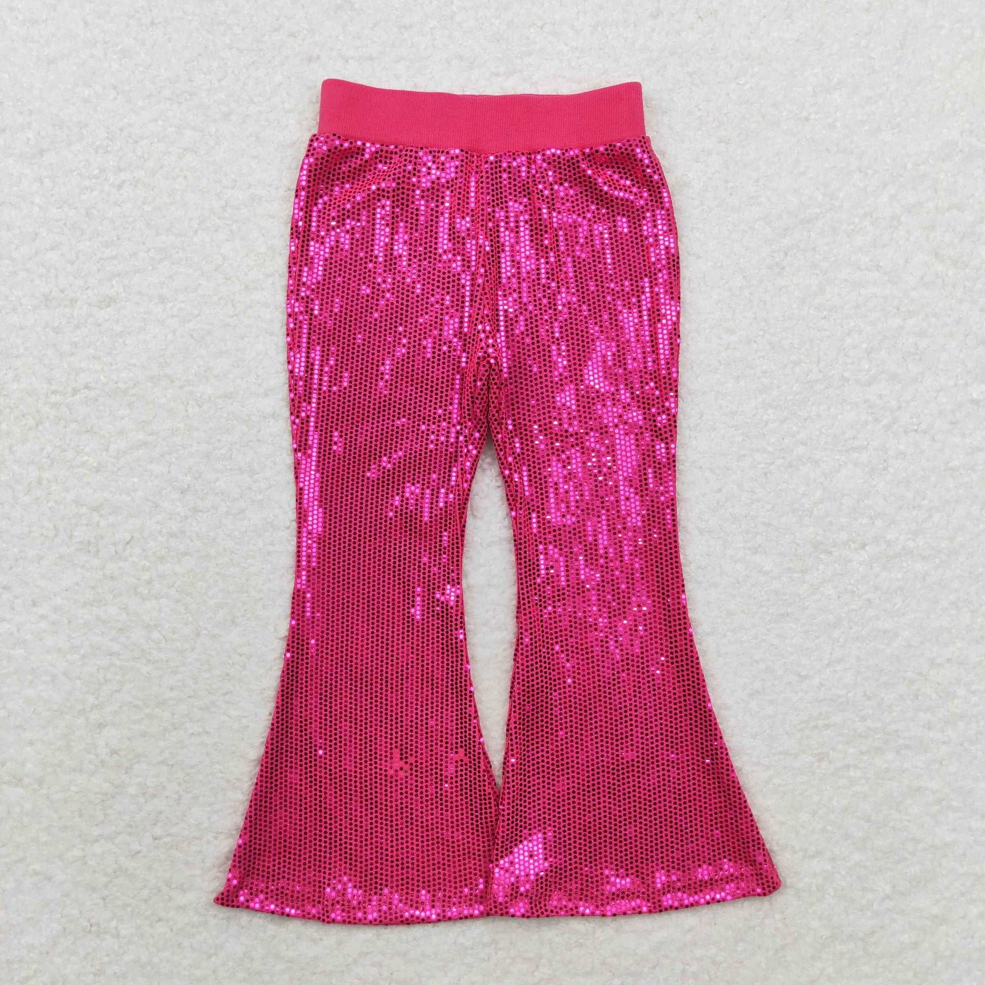 hot pink sequins pants wide leg trousers girl party fashions