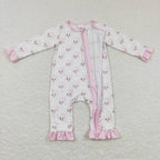 pink santa baby girl christmas zip sleeper
