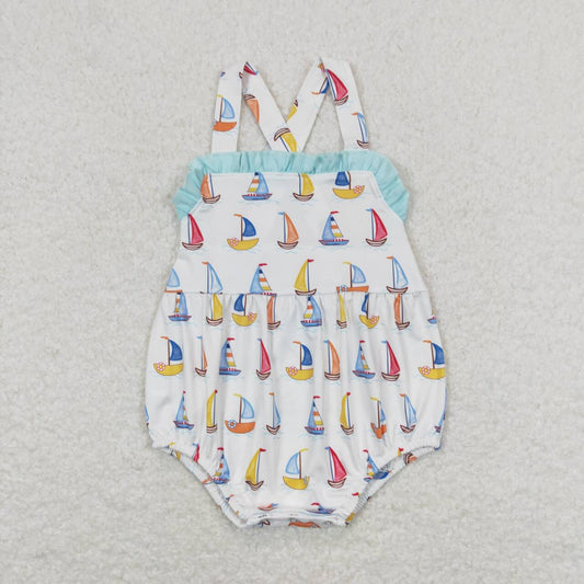 baby girl sailboat cross back bubble infant clothing