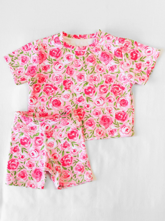 Split-CLOSE 26th April rosey shorts set