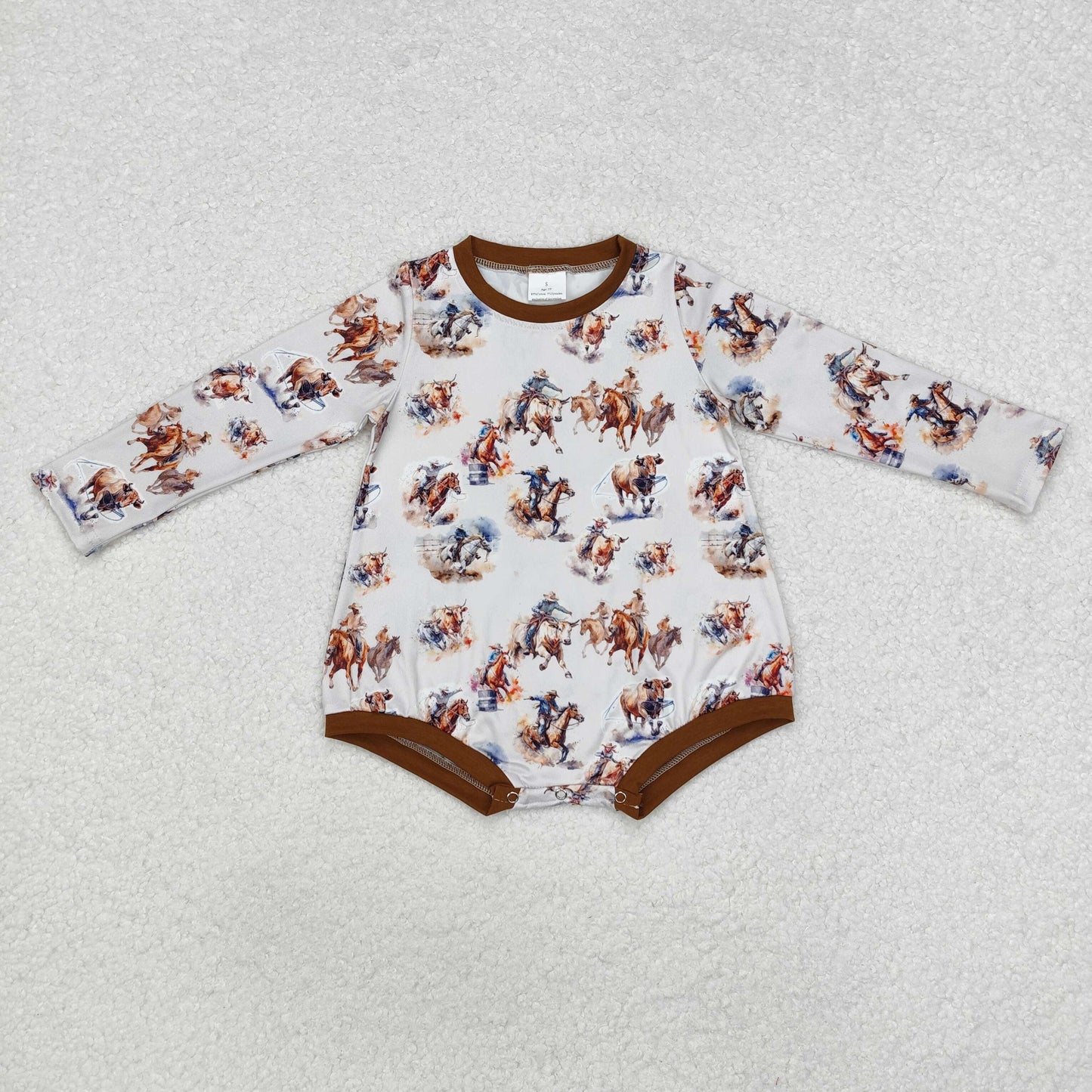 L/S rodeo print boys bubble