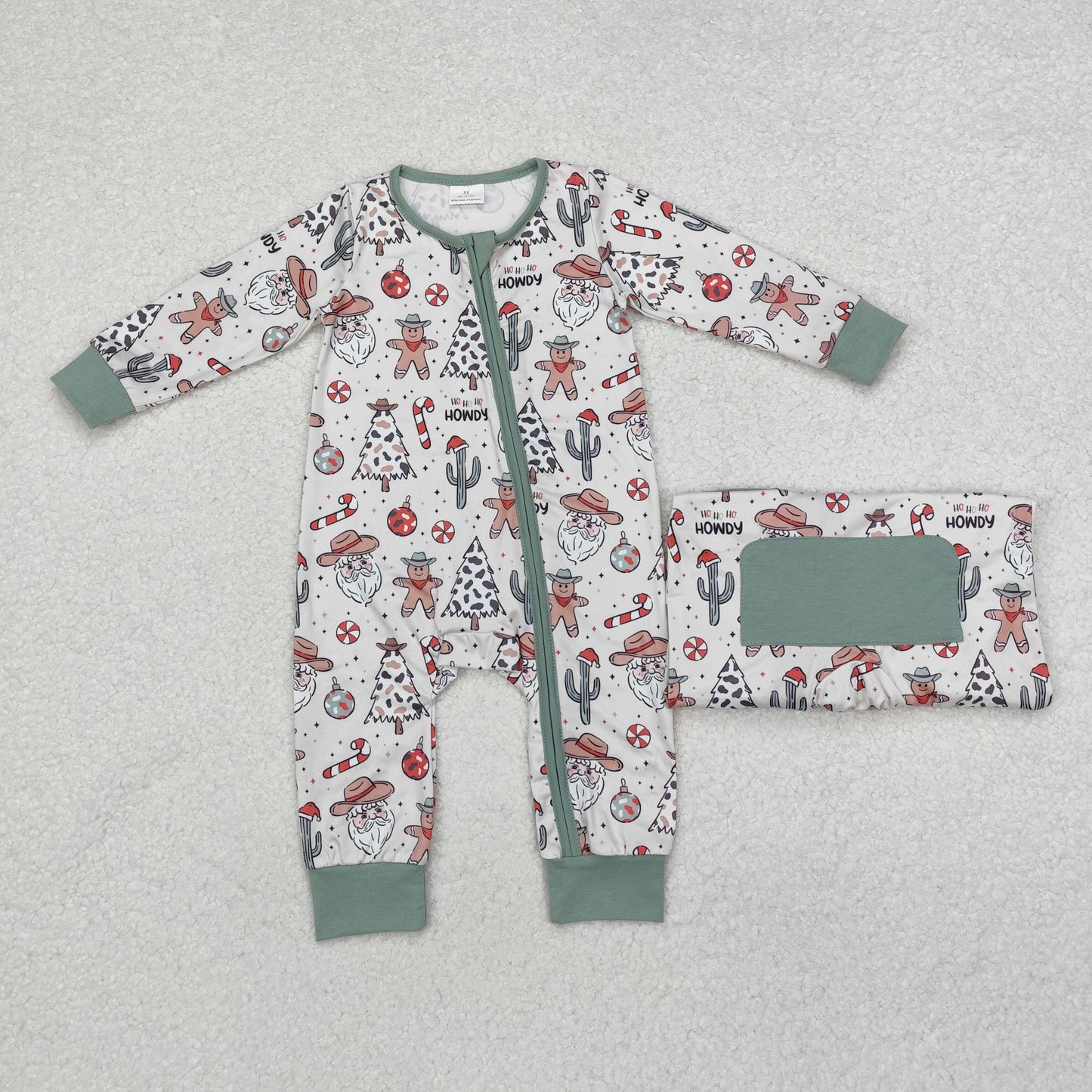 hohoho howdy santa zip sleeper baby boy clothes