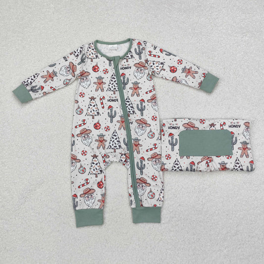 hohoho howdy santa zip sleeper baby boy clothes