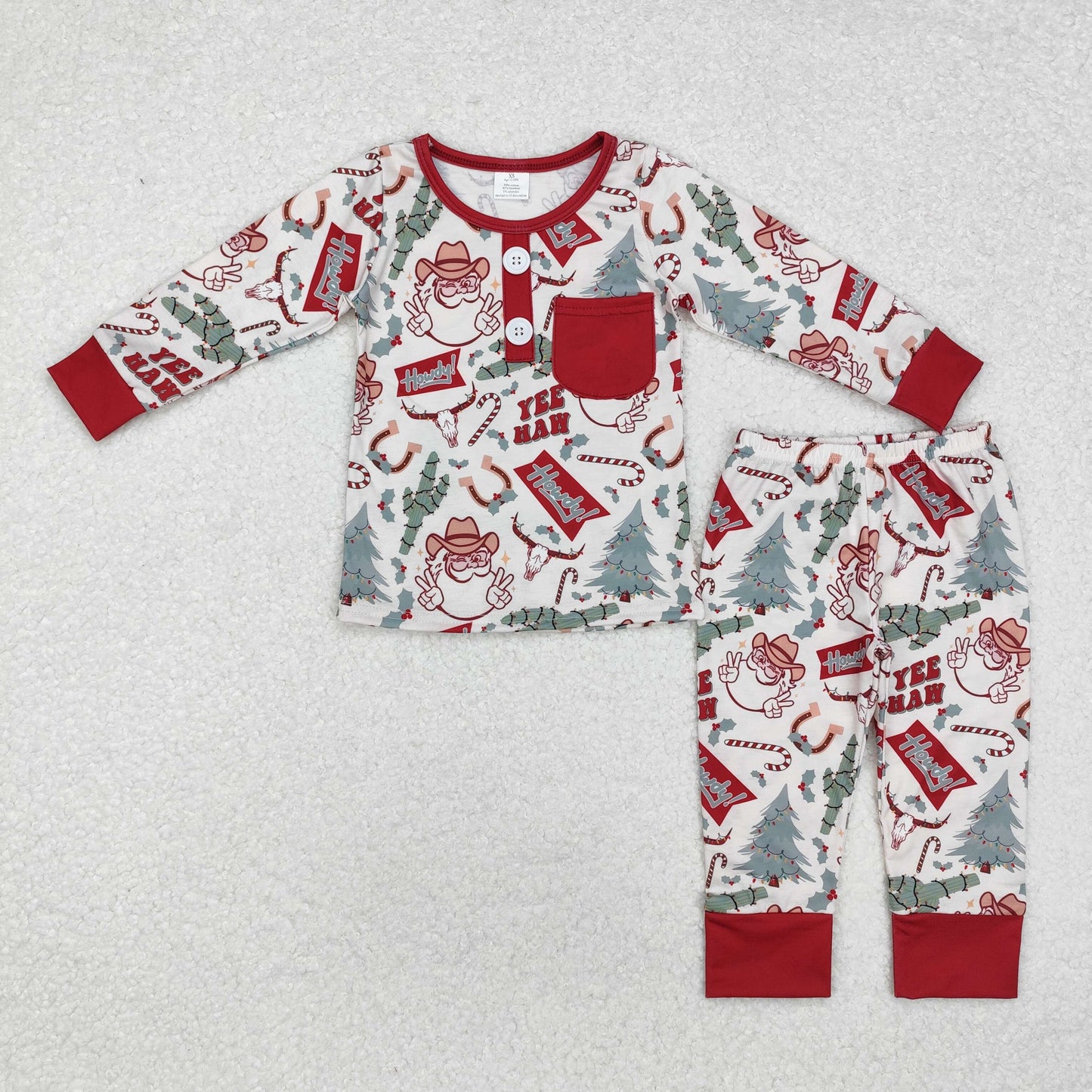 howdy santa boy Christmas bamboo pajama set