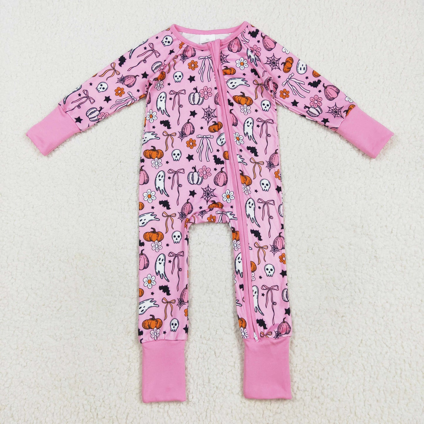 Pink Spooky Halloween Girls Sibling Pajamas