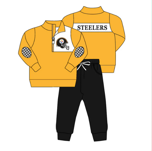 Split-CLOSE 22nd Sept Steelers team pullover jogger outfit boy