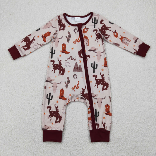 western cowboy rodeo print zip sleeper