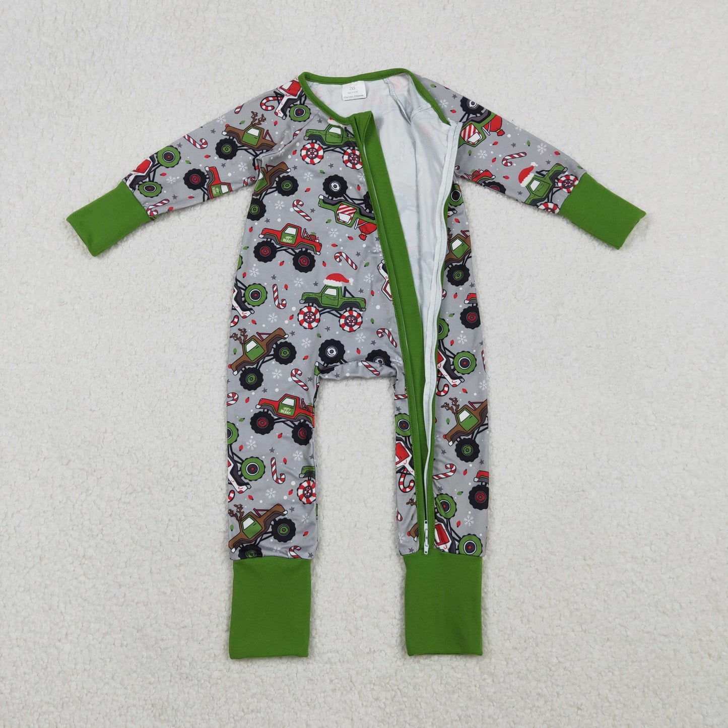 santa monster turck Christmas baby zip sleeper pajama