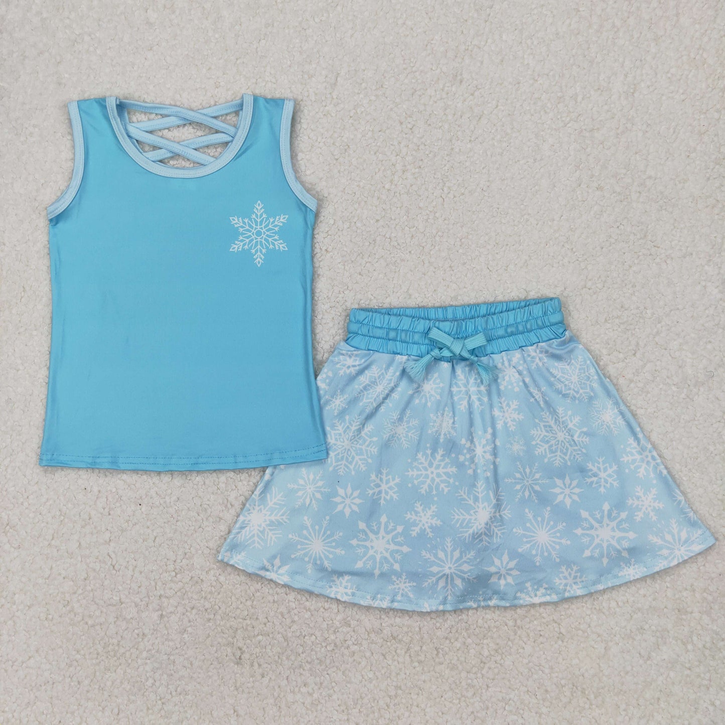 blue snow flake skort set girls clothing