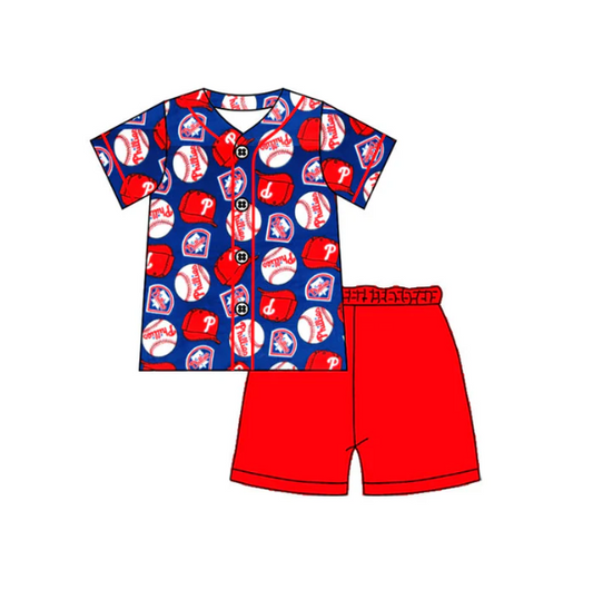 Split-CLOSE 8th Feb baseball shorts set boy