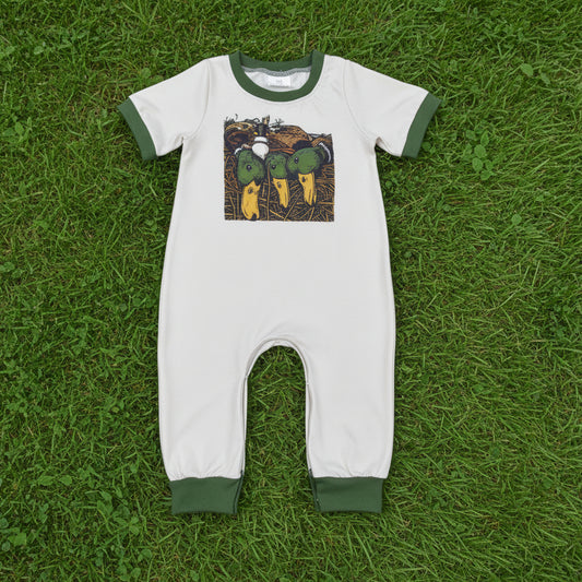 short sleeve hunting mallard print boy romper