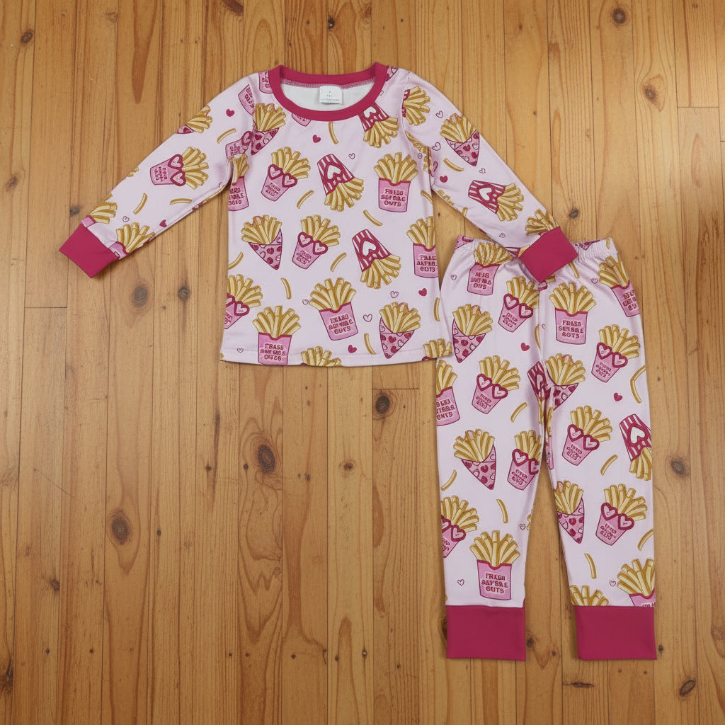 fries before you guys valentine girl pajama set