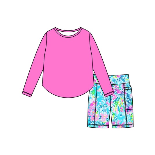 MOQ 5 One Style TAT 6-7 weeks long sleeved shirt floral shorts set