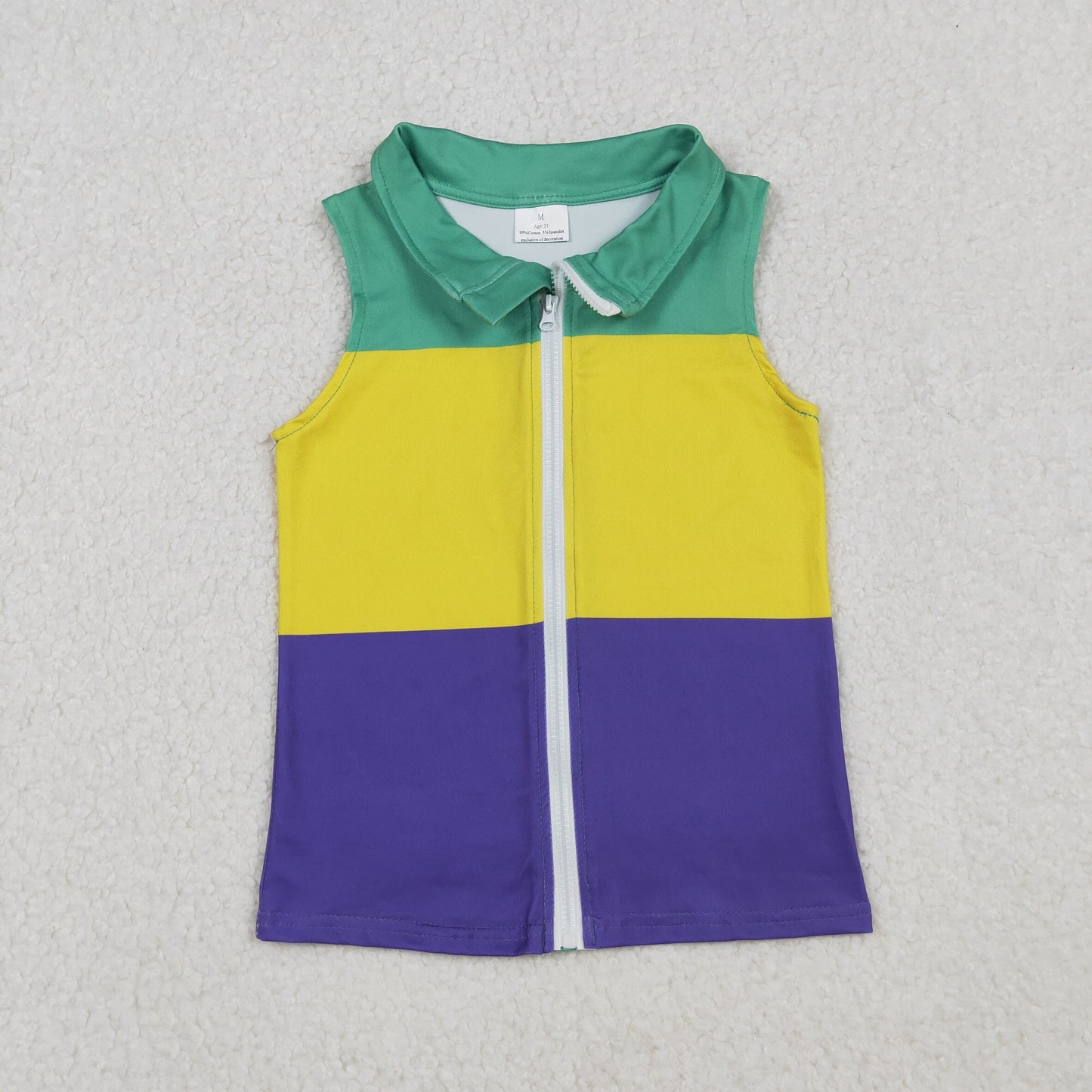 solid purple green gold mardi gras boy zip overcoat
