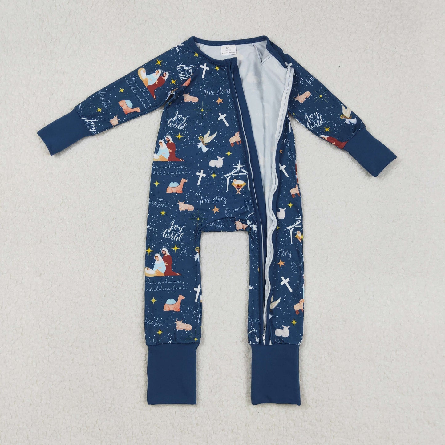 nativity baby boy zipper sleeper