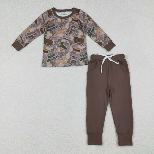 family traditions hunting jogger set fall baby boy clothes
