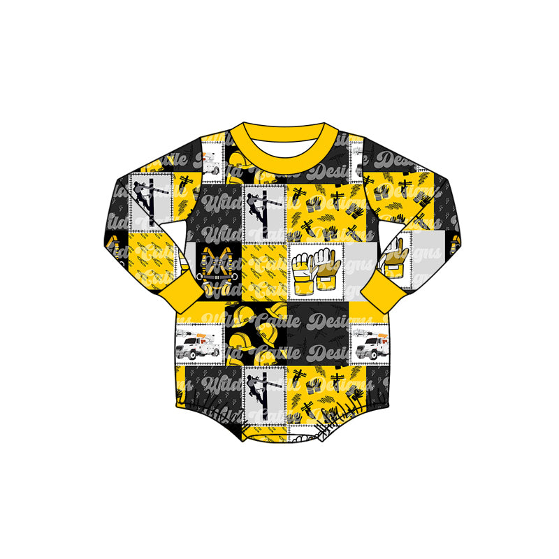 Pre order baby boy lineman print bubble