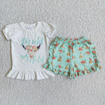 A12-24 stay wild my child camp shorts set baby girl outfit