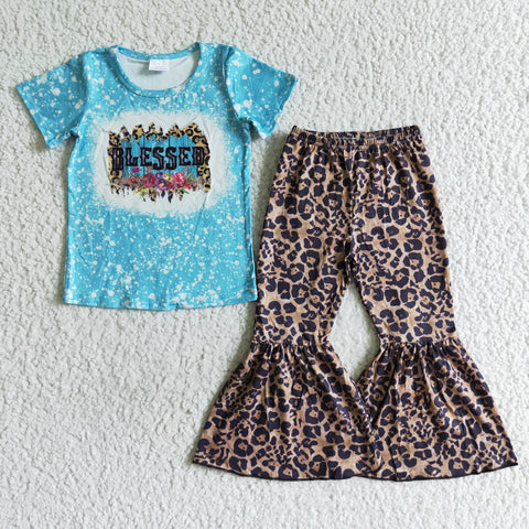 turquoise blessed leopard bell set