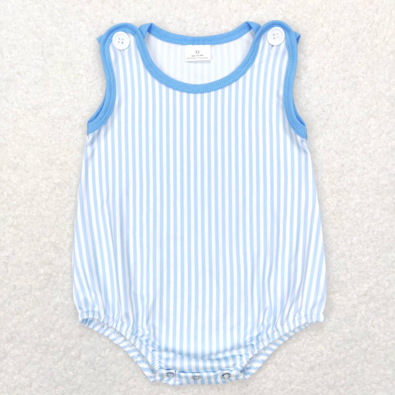 baby boy blue stripe tank bubble