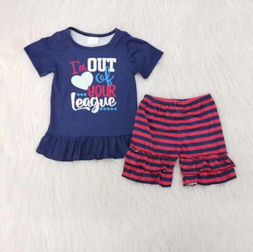 i am out of ur league stripe shorts set girl summer clothing