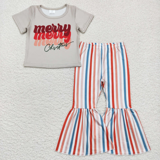 merry christmas stripe bell bottom boutique outfit