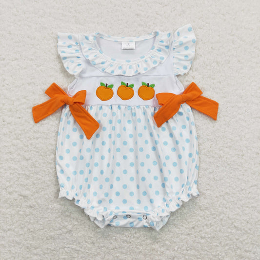 peach embroidery dots bow bubble