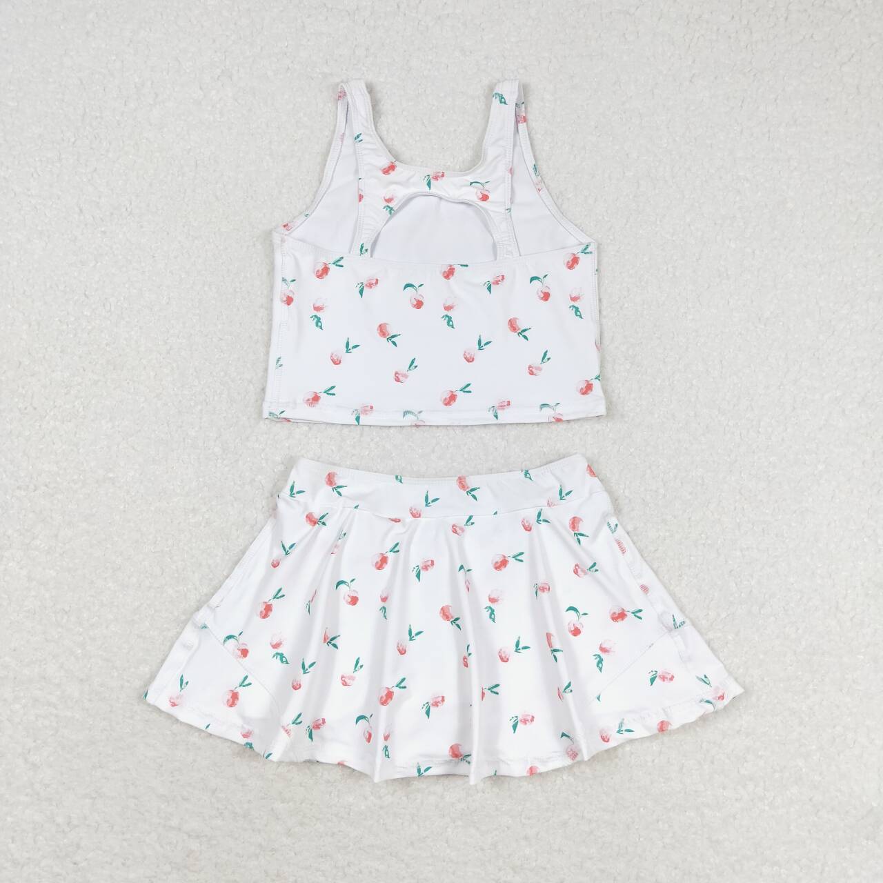 peach print skort girls swimsuit