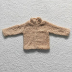 light Khaki zip sherap coat kids clothing