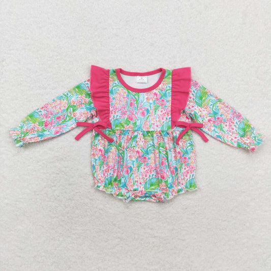 baby girl long sleeve lily floral bubble