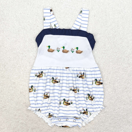 baby girl duck embroidery cross back bubble