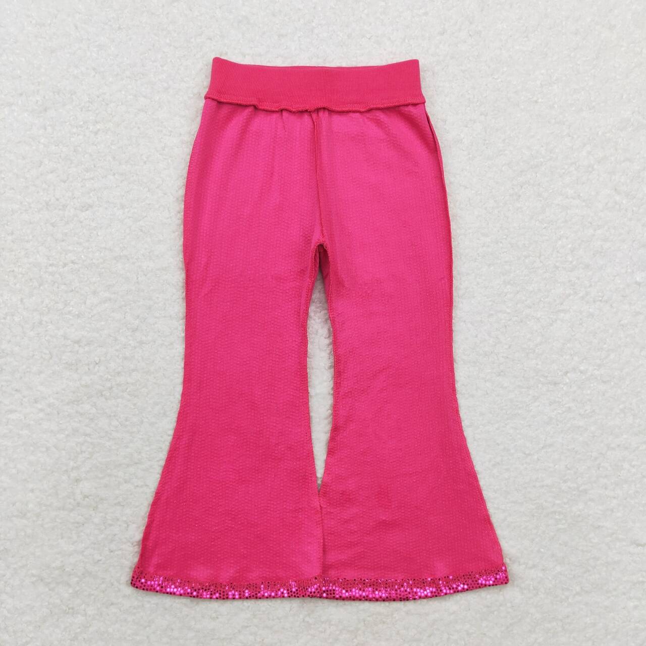 hot pink sequins pants wide leg trousers girl party fashions