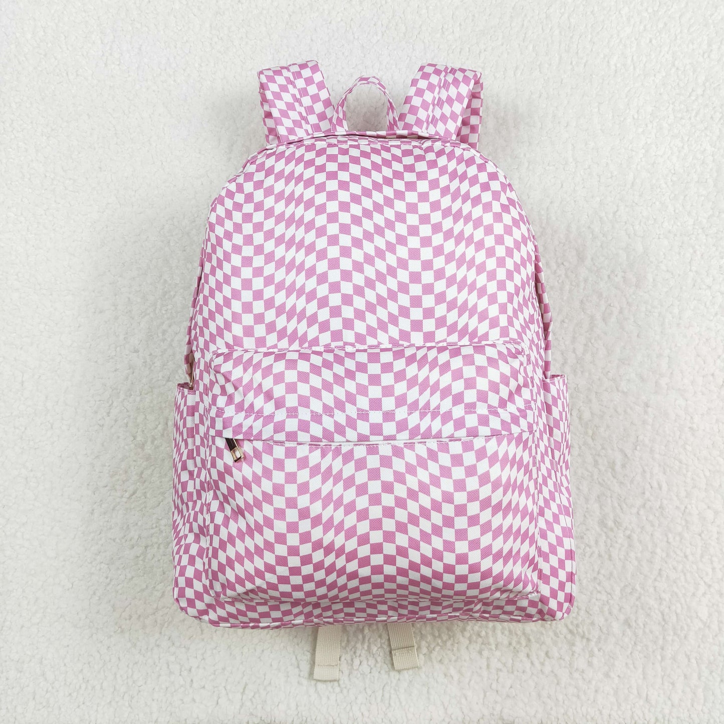 pink white checkered backpack kids bags