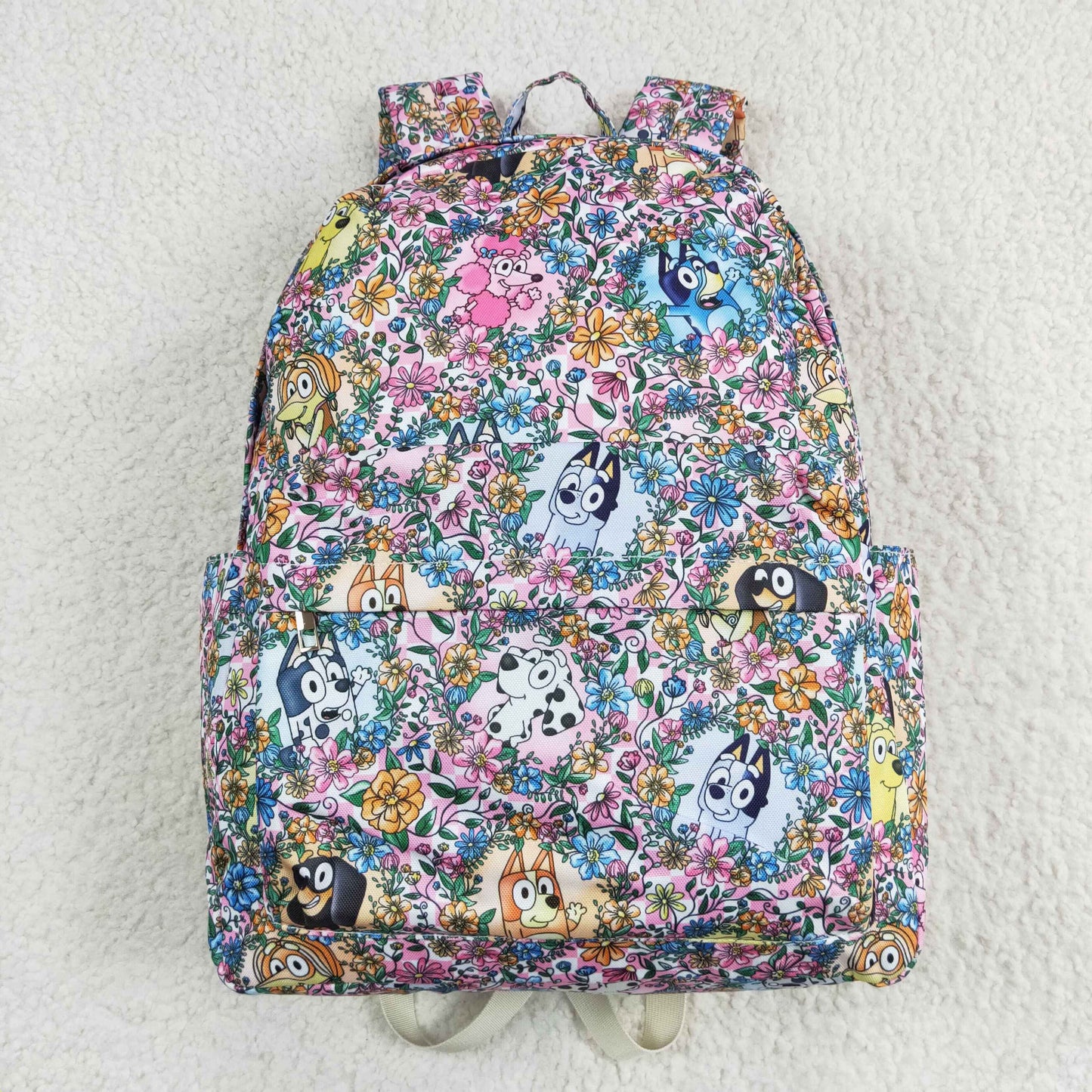 blu*y&flower print children backpack