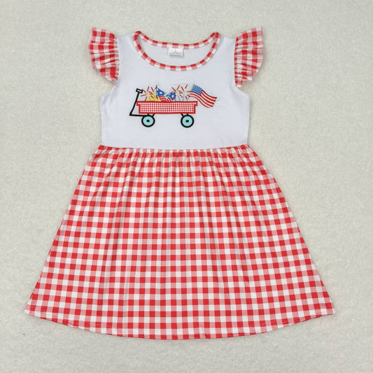 4th of july target embroidery red plaid dress