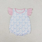 flower and bows girl bubble onesie