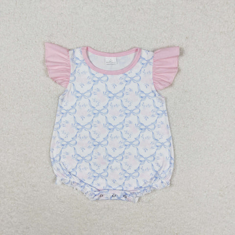 flower and bows girl bubble onesie