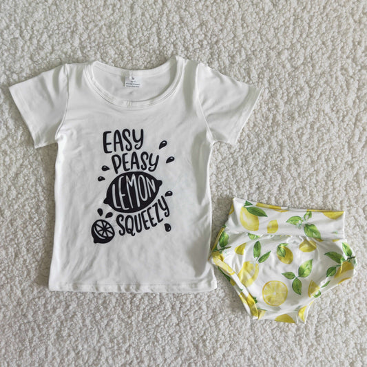 easy peasy lemon squeezy baby girl bummie set