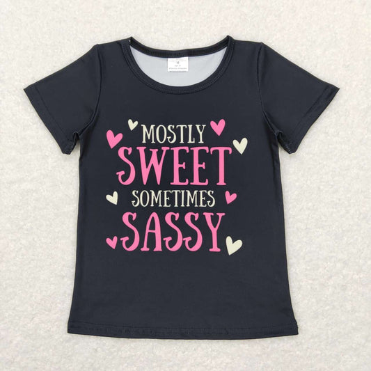 girl black sweet sassy t-shirt