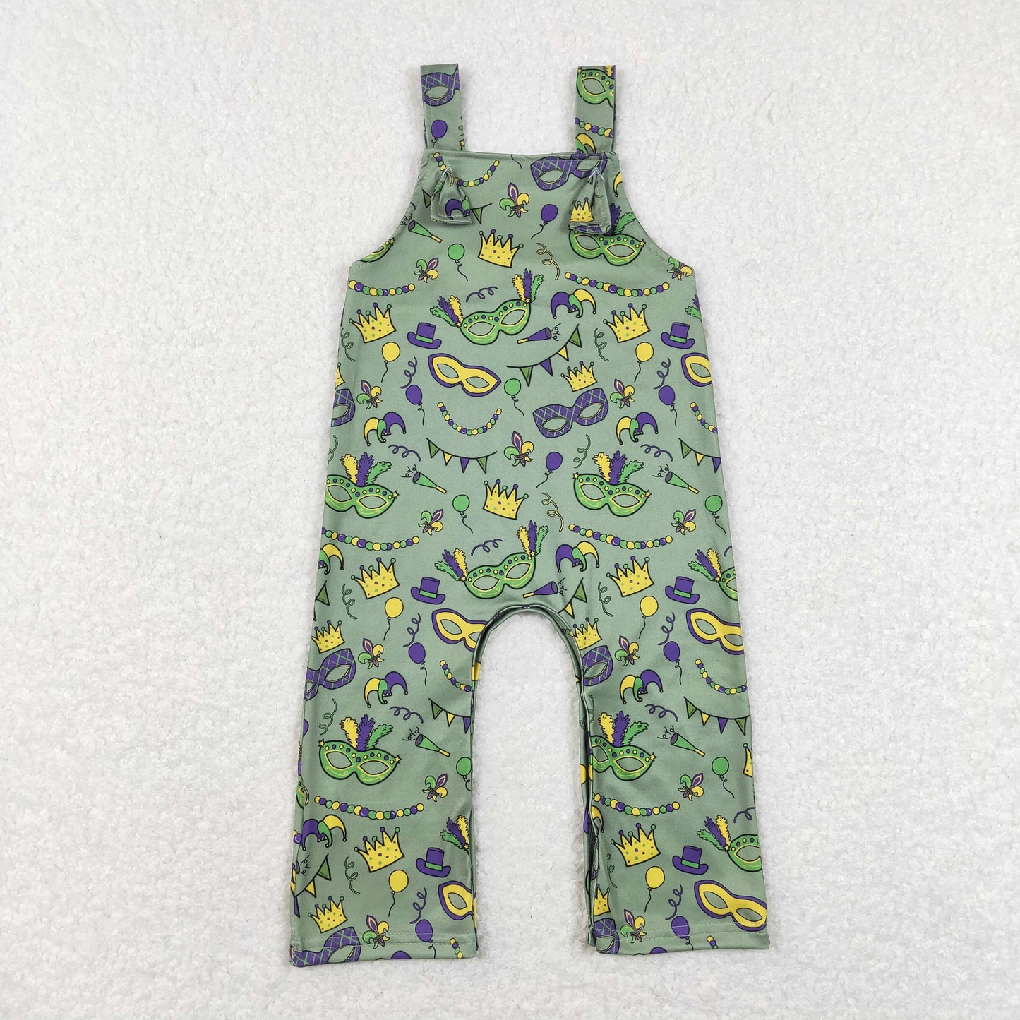 baby boy mardi gras strap romper