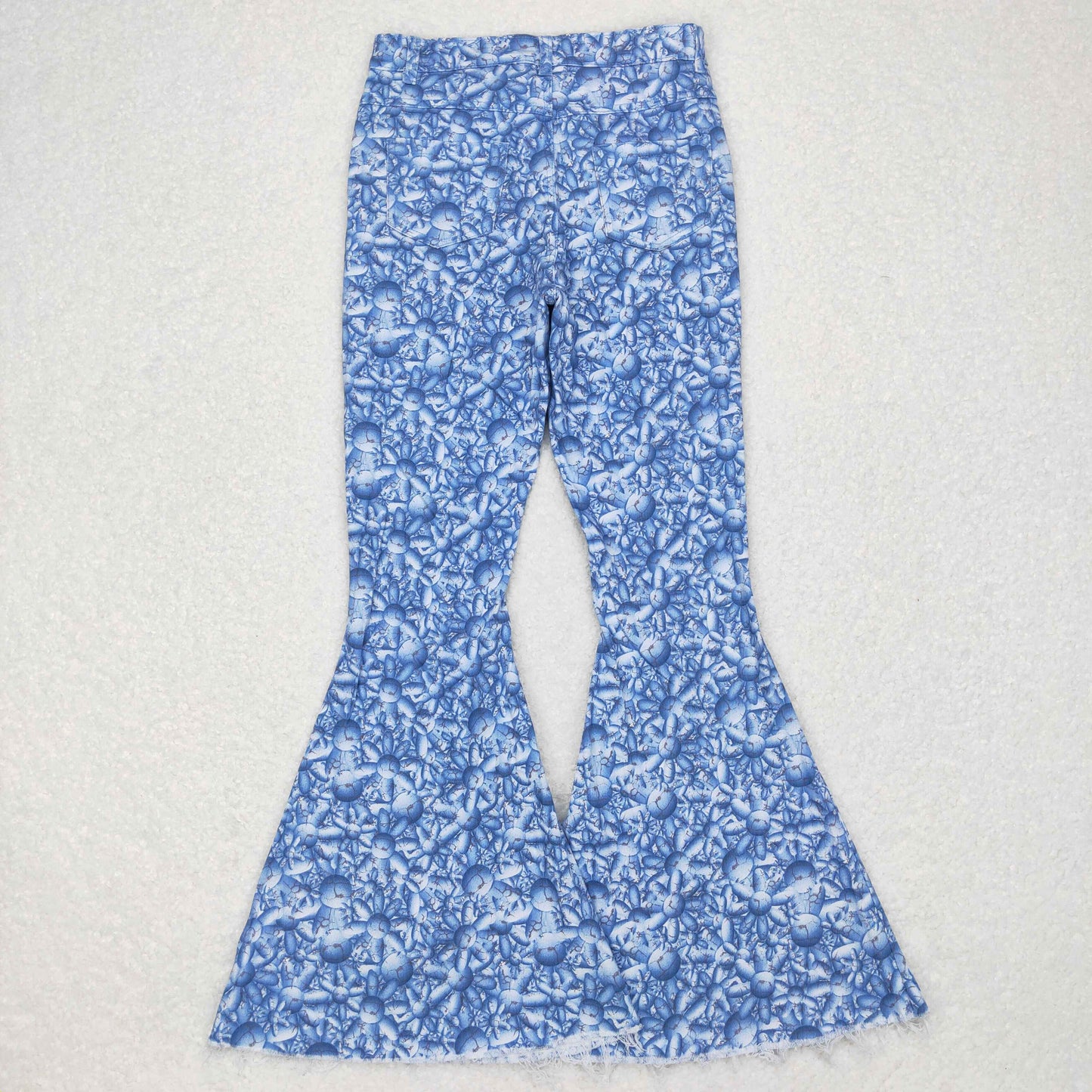 adult ladies flare blue denim pants jeans woman trousers