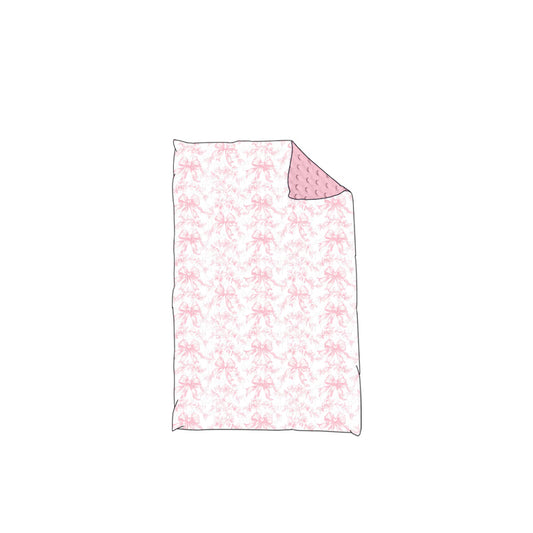 pre order pink bows blanket